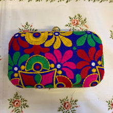 Load image into Gallery viewer, Manifest Your Dreams Embroidered Floral Clutch Colourful Craftsmanship Mirror Embroidery Purse with Long Chain
