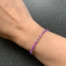 Load image into Gallery viewer, Crown Chakra Intention Tie Purple Bracelet for Psychological Clarity, Calms Nervous System & Good Sleep