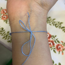 Load image into Gallery viewer, Clear Communication Blockages Intention Blue Tie Bracelet Spiritually Charged For More Interactions Speech Social Introvert