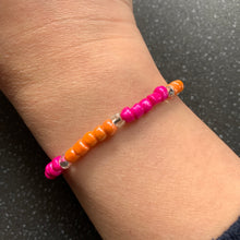 Load image into Gallery viewer, Self Esteem Intention Bracelet for Boosting Confidence, Self Love and Self Esteem Spiritually Charged Soft Thread Tie Orange Pink Bracelet