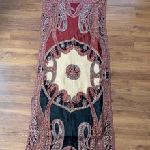 Load image into Gallery viewer, Love Paisley Pashmina Shawl Scarf Hand Beaded Red, Black Burgundy, Orange, Black Cream Tarot Style Design Warm Soft 100% Cashmere Blend Fabric