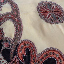 Load image into Gallery viewer, Love Paisley Pashmina Shawl Scarf Hand Beaded Red, Black Burgundy, Orange, Black Cream Tarot Style Design Warm Soft 100% Cashmere Blend Fabric