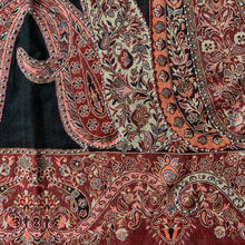 Load image into Gallery viewer, Love Paisley Pashmina Shawl Scarf Hand Beaded Red, Black Burgundy, Orange, Black Cream Tarot Style Design Warm Soft 100% Cashmere Blend Fabric