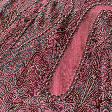 Load image into Gallery viewer, Love Paisley Pashmina Shawl Scarf Hand Beaded Teal, Red, Pink, Blue, Purple, Cream Tarot Style Design Warm Soft 100% Cashmere Blend Fabric