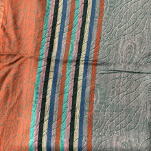 Load image into Gallery viewer, Peace Heart Chakra Pashmina Stripe Vertical Pattern Reversible Wear Both Ways Shawl Scarf Green, Blue Pink Multicolour Warm Soft 100% Cashmere Blend Fabric