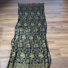 Load image into Gallery viewer, Evil Eye Paisley Floral Pashmina Shawl Scarf Sequin Embellished Golden Black Reversible Tarot Style Design Warm Soft 100% Cashmere Blend Fabric