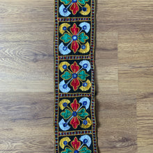 Load image into Gallery viewer, Make You Wishes Come True Reiki Floral Hand Embroidery Mirror Work Table Runner Unique Hand Crafted Handmade Statement Lux Embroidery Piece Unique Bold Art