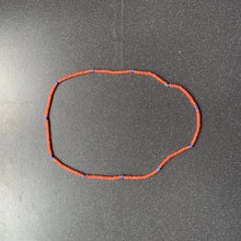 Load image into Gallery viewer, Law Of Attraction Over The Head Beaded Orange and Cornflower Blue for Manifesting Faux Pearl Fashion Statement Intention Jewellery