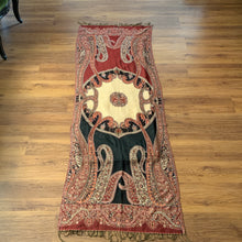 Load image into Gallery viewer, Love Paisley Pashmina Shawl Scarf Hand Beaded Red, Black Burgundy, Orange, Black Cream Tarot Style Design Warm Soft 100% Cashmere Blend Fabric