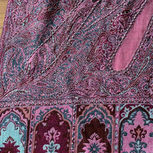 Load image into Gallery viewer, Love Paisley Pashmina Shawl Scarf Hand Beaded Teal, Red, Pink, Blue, Purple, Cream Tarot Style Design Warm Soft 100% Cashmere Blend Fabric