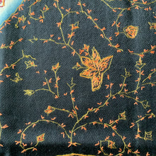 Load image into Gallery viewer, Yin & Yang Hand Embroidered Floral Pashmina Shawl Scarf Black and White Flower Leaves Embroidery Warm Soft 100% Cashmere Blend