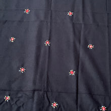 Load image into Gallery viewer, Success Hand Embroidered Floral Mirror Work Oswal Woollen Shawl Scarf Black and White Design Embroidery Warm Soft 100% Wool Border Fabric