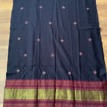 Load image into Gallery viewer, Success Hand Embroidered Floral Mirror Work Oswal Woollen Shawl Scarf Black and White Design Embroidery Warm Soft 100% Wool Border Fabric