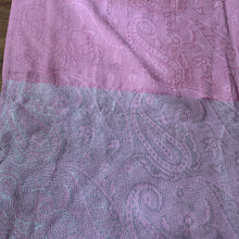 Load image into Gallery viewer, Love Pashmina Paisley Pink Tassel Reversible Wear Both Ways Shawl Scarf Silver Pastel Pink Woven Work Warm Soft 100% Cashmere Blend Fabric