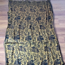 Load image into Gallery viewer, Evil Eye Paisley Floral Pashmina Shawl Scarf Sequin Embellished Golden Black Reversible Tarot Style Design Warm Soft 100% Cashmere Blend Fabric