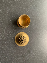 Load image into Gallery viewer, Protection & Success Golden Incense Stick Holder Screw Lid Jar for Holding Items 2 in 1 Holder Golden Brass Spiritual Divination Tool
