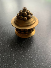 Load image into Gallery viewer, Protection & Success Golden Incense Stick Holder Screw Lid Jar for Holding Items 2 in 1 Holder Golden Brass Spiritual Divination Tool