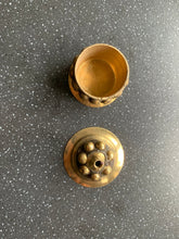 Load image into Gallery viewer, Protection & Success Ganesha Brass Incense Stick Holder Screw Lid Jar for Holding Items 2 in 1 Holder Golden Spiritual Divination Tool