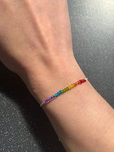 Load image into Gallery viewer, Chakra Boosting Intention Tie Bracelet for Feeling More Aligned Crown, Third Eye, Throat, Heart, Solar Plexus, Sacral and Root Chakras