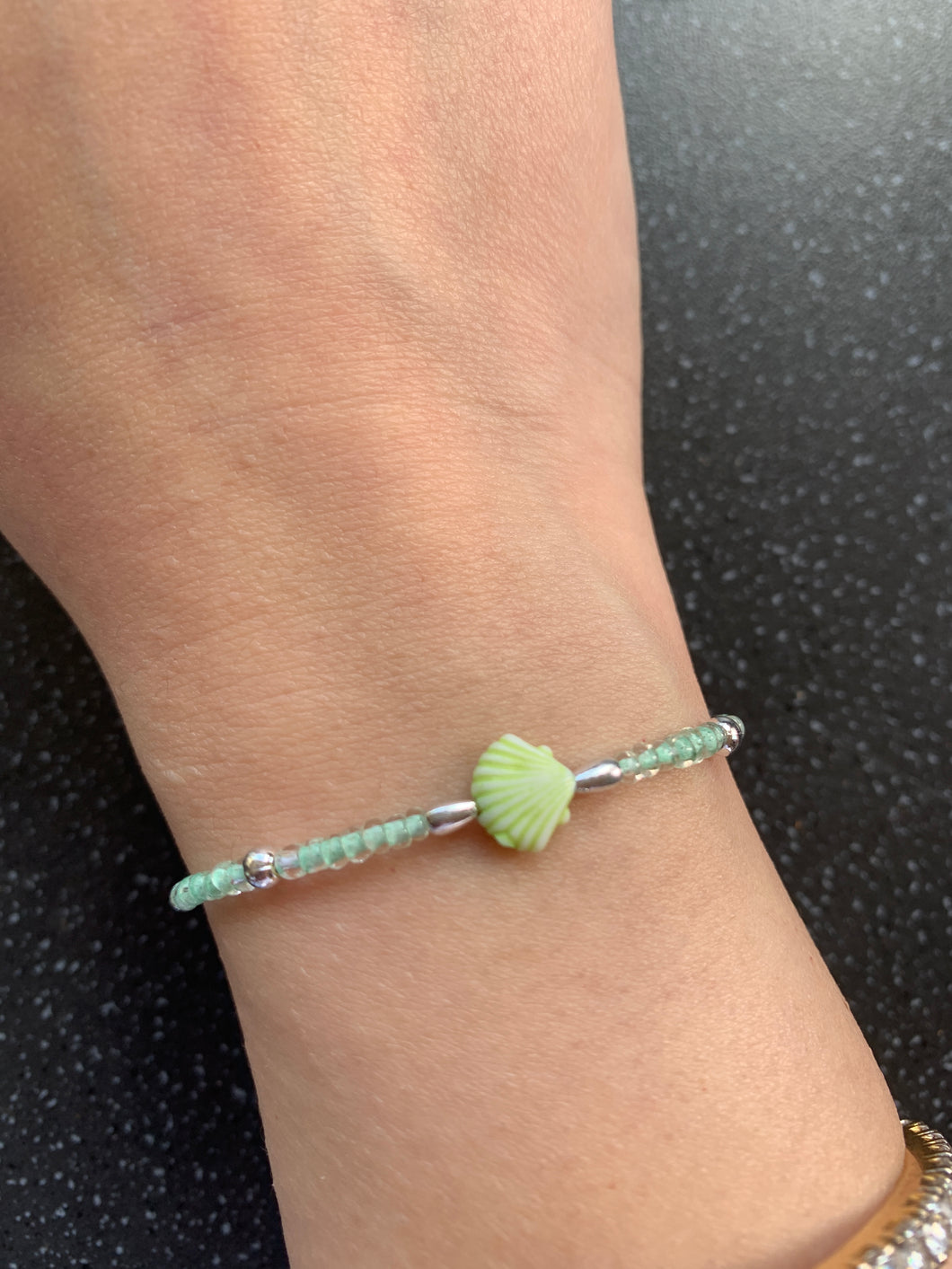 Consistency From Your person, Communication, Emotionally Available & Understanding Green Shell Intention Manifesting Tie Bracelet