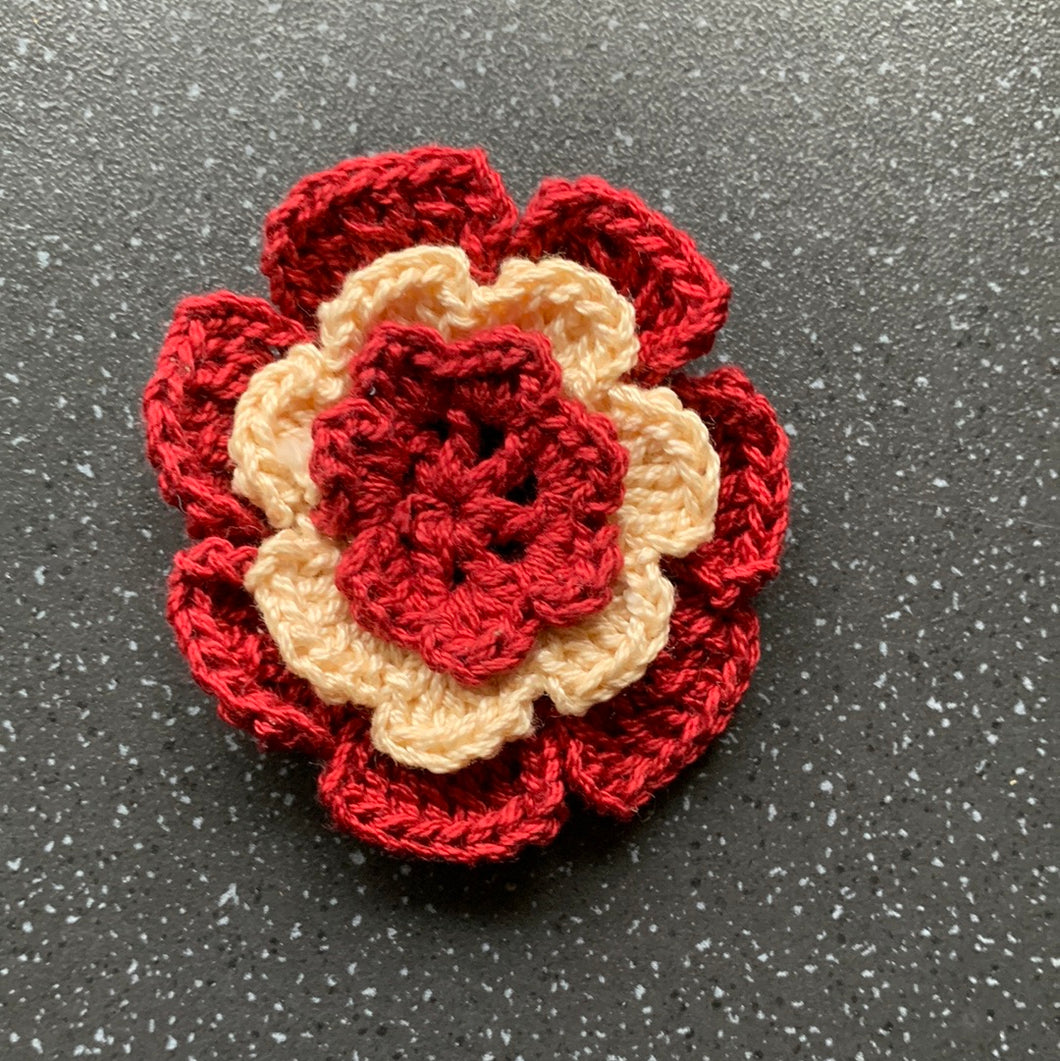 Twin Flame Reunion and Stability Intention Manifesting Red Crochet Flower For Divine Masculine Divine Feminine