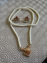 Load image into Gallery viewer, Love Manifesting necklace and earrings set for manifesting the love of your dreams with faux pearls over the head necklace
