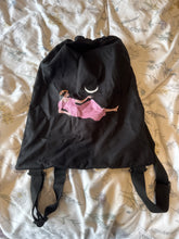 Load image into Gallery viewer, Manifest TRUE LOVE, LONGTERM COMMITMENT, MARRIAGE Moonlight Guidance Cotton Backpack bag with inside zip pocket and toggle closure
