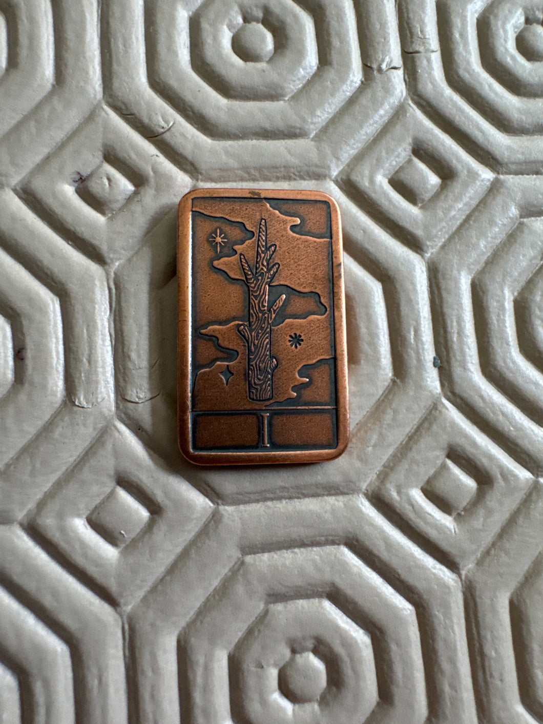 Attract Love, Commitment, Strong Relationships Intention metal tarot ace Temperance charm copper