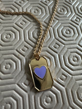 Load image into Gallery viewer, Achieve Dreams &amp; Goals, Love &amp; Commitment Green courage and removing resolving problems Enamel heart gold necklace
