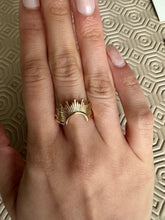 Load image into Gallery viewer, Protection &amp; Chakra Healing crown style Gold Intention Ring
