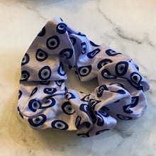 Load image into Gallery viewer, Protection Evil Eye Scrunchie Blue Handmade for Protection Your Energy and Bringing Positivity Cleansed Spiritual Saged Item
