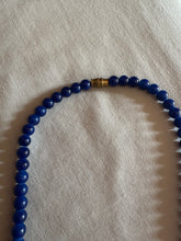 Load image into Gallery viewer, Wealth &amp; Success Blue Beaded necklace screw clap necklace
