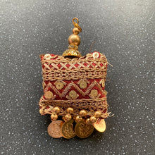 Load image into Gallery viewer, Attract Success &amp; Abundance Hanging Red Gold Beaded Faux Pearl Intention Tassel
