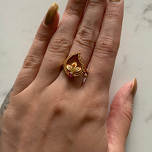 Load image into Gallery viewer, Love Rhinestone Intention Ring pink and gold To Manifest Love, Happiness and Commitment
