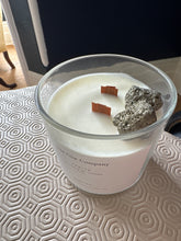 Load image into Gallery viewer, POWERFUL Candle with Pyrite crystals to manifest LOVE, MONEY, HAPPINESS FAST!! keep around you or burn
