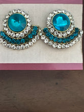 Load image into Gallery viewer, Love you blue earrings for Chakra Manifesting love, Commitment Stability and Security
