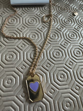 Load image into Gallery viewer, Achieve Dreams &amp; Goals, Love &amp; Commitment Green courage and removing resolving problems Enamel heart gold necklace
