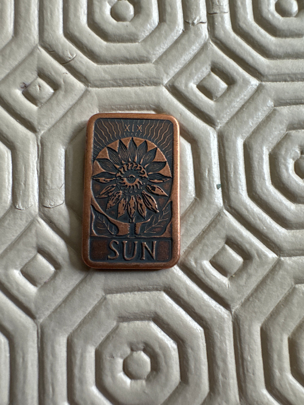 LUCKY Sun card Tarot metal charm for bringing happiness, love, luck and success