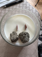 Load image into Gallery viewer, POWERFUL Candle with Pyrite crystals to manifest LOVE, MONEY, HAPPINESS FAST!! keep around you or burn
