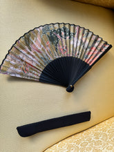 Load image into Gallery viewer, Happiness, Peace, Love &amp; Money Lace Black Batik Japanese Intention Tassel Fan Handmade Ornament
