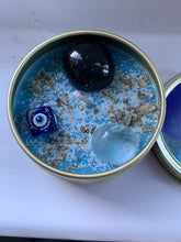 Load image into Gallery viewer, Black Magic &amp; Evil Eye Removal Intention Candle for Manifesting for Removing Spells, Voodoo, Hexes, Curses and Attacks With Quartz Crystals
