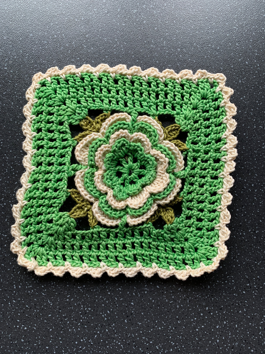 Manifest Love, Stability & Happiness Green Crochet Intention Handmade Piece