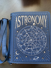 Load image into Gallery viewer, Astronomy Handbag Blue NEW Astrology Book Bag For Law of Attraction Statement Clutch 2 in 1 Bag
