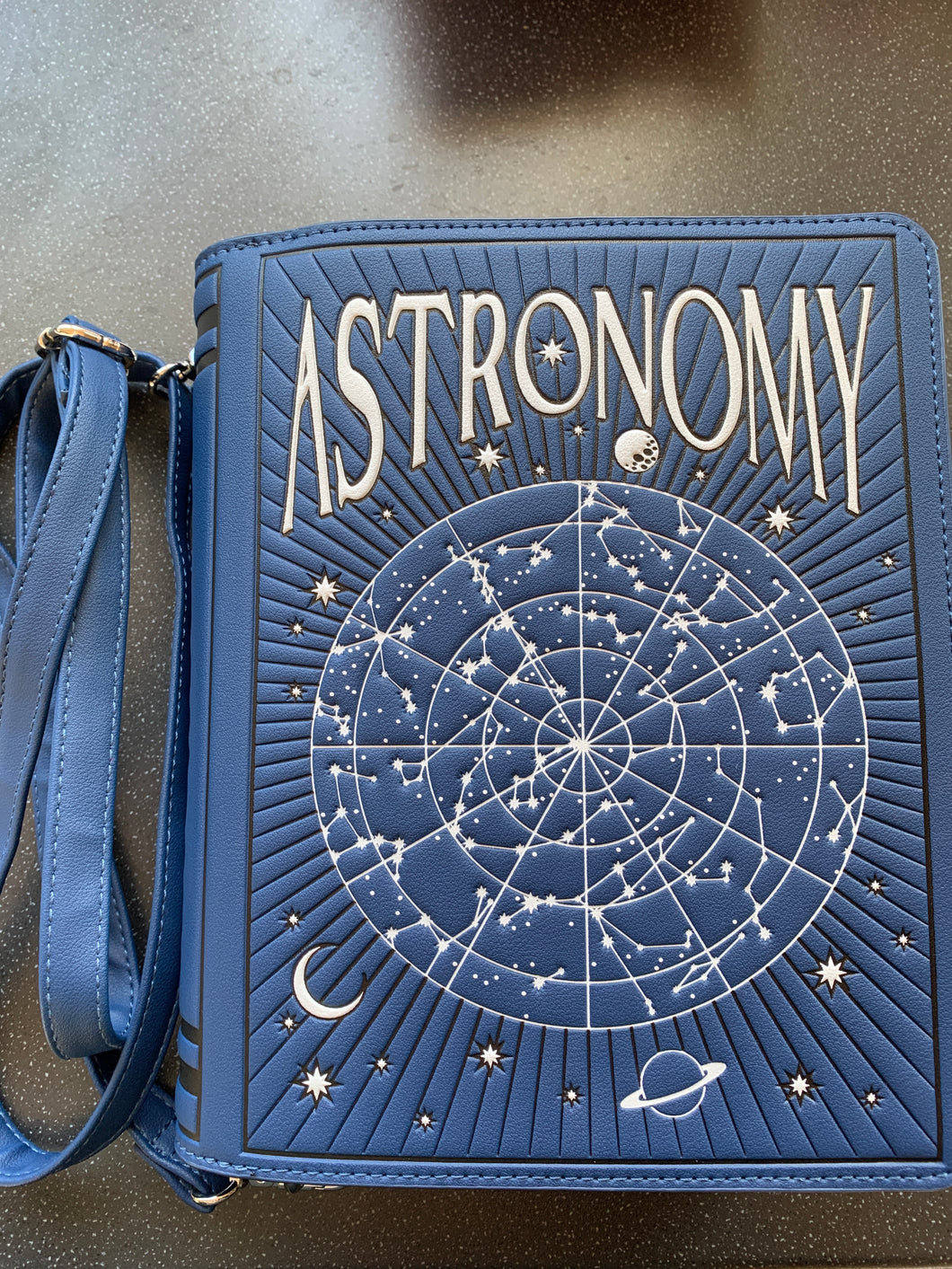 Astronomy Handbag Blue NEW Astrology Book Bag For Law of Attraction Statement Clutch 2 in 1 Bag
