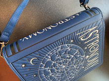 Load image into Gallery viewer, Astronomy Handbag Blue NEW Astrology Book Bag For Law of Attraction Statement Clutch 2 in 1 Bag
