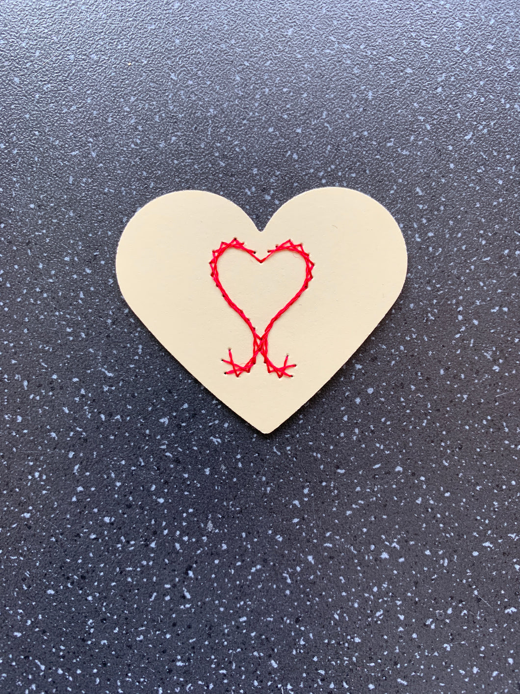 Love, Commitment, Marriage Manifesting Hand Embroidered Heart Intention Card