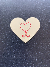 Load image into Gallery viewer, Love, Commitment, Marriage Manifesting Hand Embroidered Heart Intention Card
