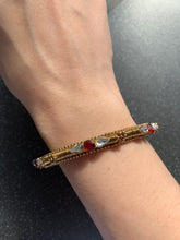 Load image into Gallery viewer, Law of Attraction &amp; Success Intention Bangle Red, Silver &amp; Gold 6cm Diameter
