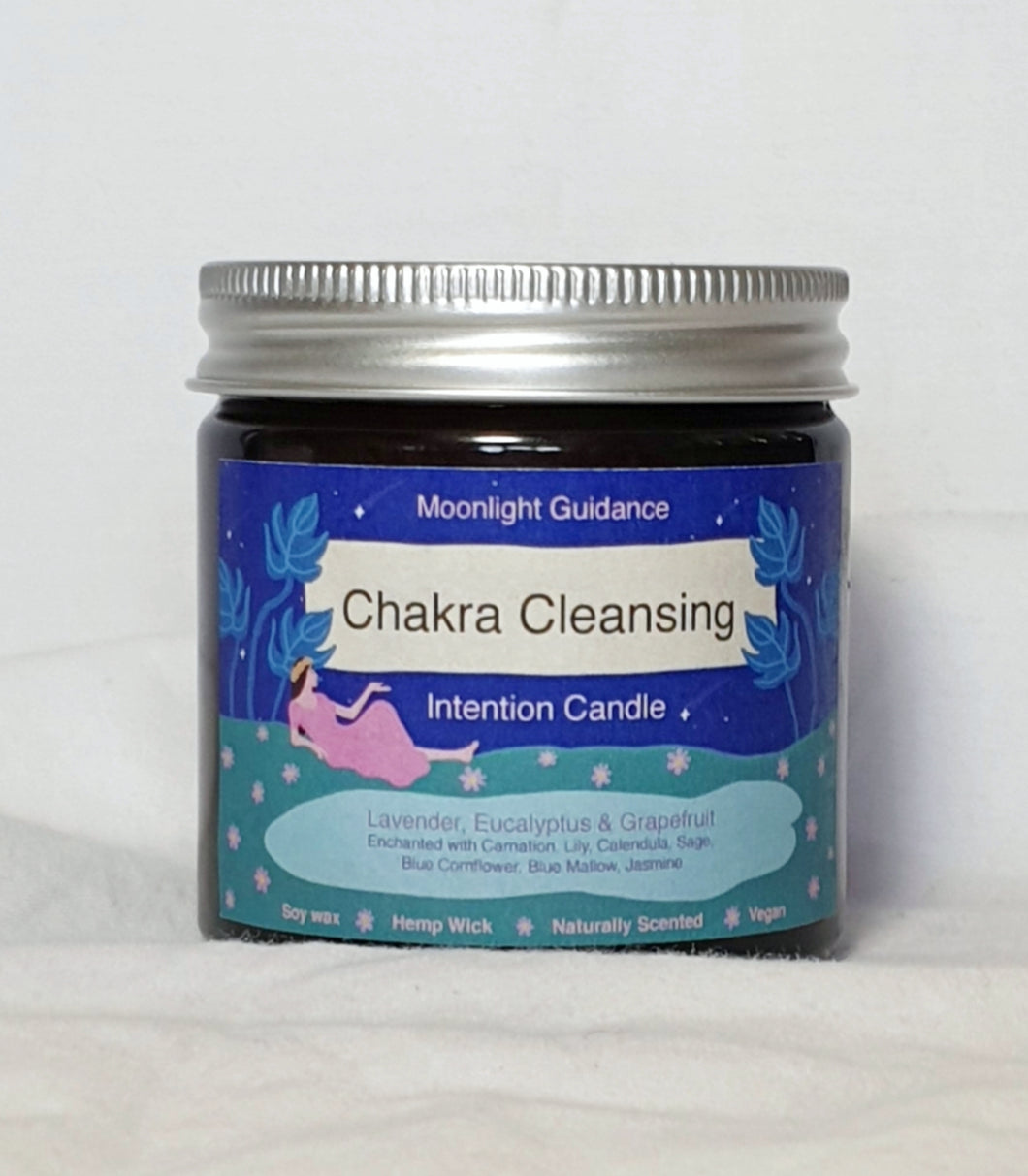 Chakra Cleansing Intention Candle for Manifesting Alignment of Crown, Third Eye, Throat Heart, Solar Plexus, Sacral and Root Chakras 60ml