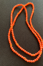Load image into Gallery viewer, Make Your Wish Come True Necklace Over The Head Beaded Orange &amp; Gold for Manifesting Statement Necklace
